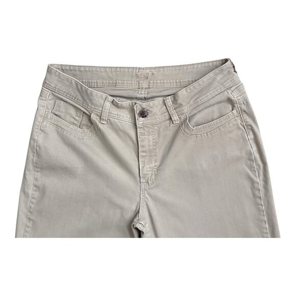 RIDERS by Lee Womens Petite Size 14P Beige Tan Boot Cut Denim Jeans 28" Inseam - Picture 4 of 6